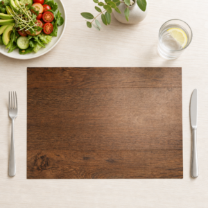 Dunkle Eiche mit Maserung - Tischset Papier – Bild 1