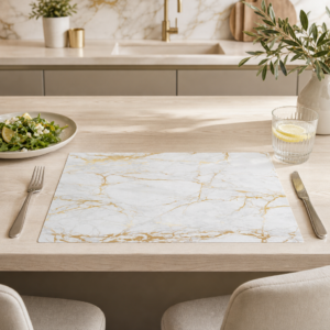 Weißer Marmor mit goldenen Adern - Tischset Papier – Bild 2