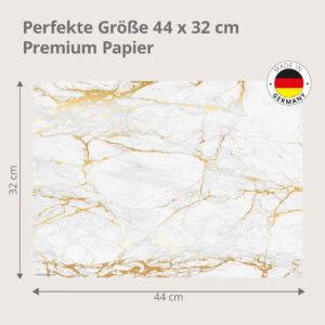 Weißer Marmor mit goldenen Adern - Tischset Papier – Bild 3