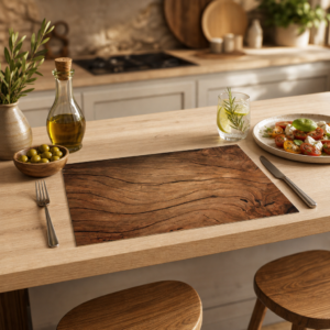 Rustikale Holzplatte mit Maserung - Tischset Papier – Bild 2