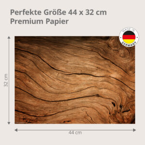 Rustikale Holzplatte mit Maserung - Tischset Papier – Bild 3