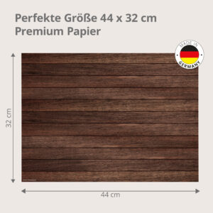 Nussbaum dunkel – braune Holzplanken horizontal - Tischset Papier – Bild 3