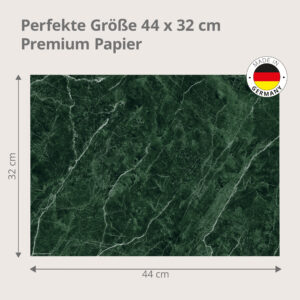 Dunkelgrüner Marmor – tiefes Waldgrün mit Adern - Tischset Papier – Bild 3