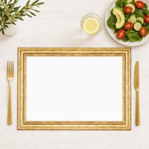 Goldener Bilderrahmen – barock-ornamentales Rahmenmotiv - Tischset Papier – Bild 1