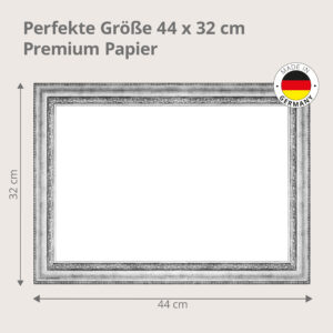 Silberner Bilderrahmen – klassisch-ornamentaler Rahmen - Tischset Papier – Bild 3