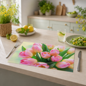 Frische Frühlingstulpen in rosa - Tischset Papier – Bild 2