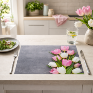 Tulpen Arrangement in rosa und weiß - Tischset Papier – Bild 2