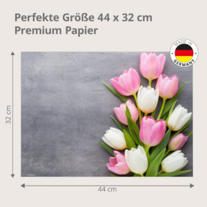Tulpen Arrangement in rosa und weiß - Tischset Papier – Bild 3