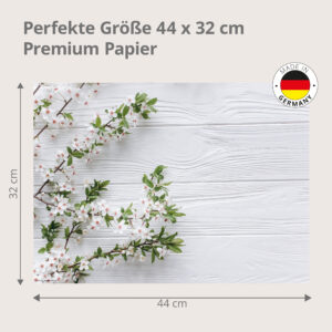 Kirschblüten Zweige weiß - Tischset Papier – Bild 3