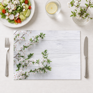 Kirschblüten Zweige weiß - Tischset Papier – Bild 1
