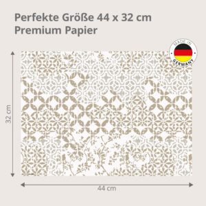 Ornament-Kacheln beige - Tischset Papier – Bild 3