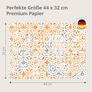 Orient-Kacheln orange - Tischset Papier – Bild 3