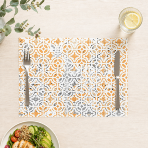 Orient-Kacheln orange - Tischset Papier – Bild 1