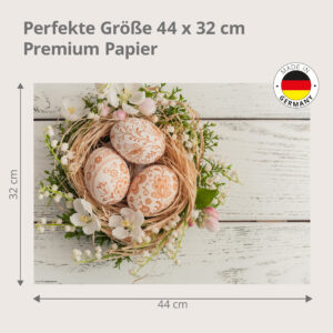 Liebevoll bemalte Ostereier im Nest - Tischset Papier – Bild 3