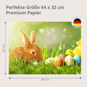 Osterhase auf der Frühlingswiese - Tischset Papier – Bild 3