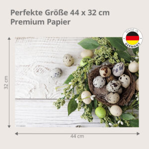 Wachteleier im Nest mit Zweigen - Tischset Papier – Bild 3