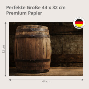 Altes Holzfass - Tischset Papier – Bild 3