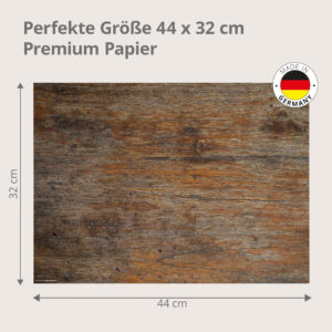 Rustikales Holz braun - Tischset Papier – Bild 3