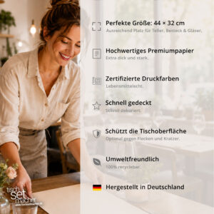 Rosa Tulpen – Romantischer Strauß auf Holz – Papiertischsets Großpackung – Bild 4