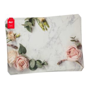 Rosen auf Marmor | Platzsets aus Premium-Vinyl 44 x 32 cm - 4 Stück – Bild 1