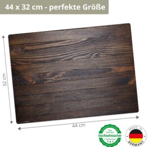 Holzoptik dunkelbraun | Platzsets aus Premium-Vinyl 44 x 32 cm - 4 Stück – Bild 2