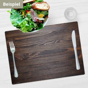 Holzoptik dunkelbraun | Platzsets aus Premium-Vinyl 44 x 32 cm - 4 Stück – Bild 4