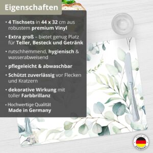 Eukalyptus Wasserfarbe - Tischsets | Platzsets aus Premium-Vinyl 44 x 32 cm - 4 Stück – Bild 3
