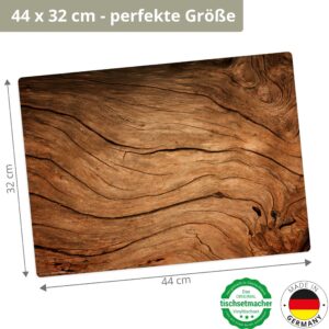 Rustikales Holz für Landhausromantik - Tischsets | Platzsets aus Premium-Vinyl 44 x 32 cm - 4 Stück – Bild 2