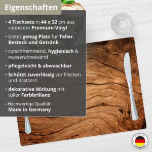 Rustikales Holz für Landhausromantik - Tischsets | Platzsets aus Premium-Vinyl 44 x 32 cm - 4 Stück – Bild 4