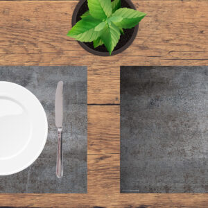 Stahlplatte Metalloptik - Tischsets | Platzsets aus Premium-Vinyl 44 x 32 cm - 4 Stück – Bild 3