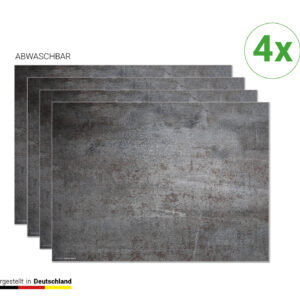 Stahlplatte Metalloptik - Tischsets | Platzsets aus Premium-Vinyl 44 x 32 cm - 4 Stück – Bild 1