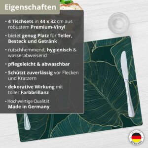 Tropische Blätter mit Goldadern | Platzsets aus Premium-Vinyl 44 x 32 cm - 4 Stück – Bild 3