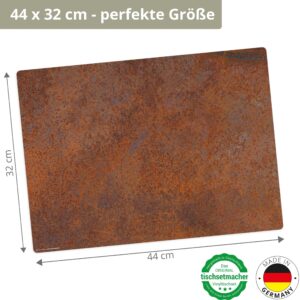 Stahlplatte Rost Optik | Platzsets aus Premium-Vinyl 44 x 32 cm - 4 Stück – Bild 2