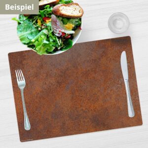 Stahlplatte Rost Optik | Platzsets aus Premium-Vinyl 44 x 32 cm - 4 Stück – Bild 4