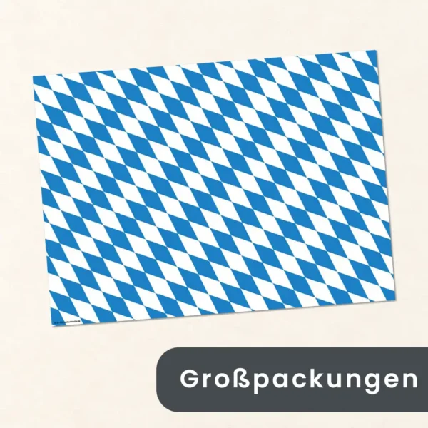 Großverpackung - Bayern-Rauten – klassisches blau-weiß Muster - Papiertischsets