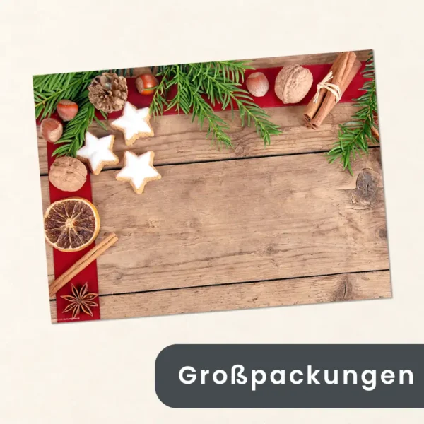 Großverpackung - Adventsstimmung mit Zimtsternen und Gewürzen - Papiertischsets