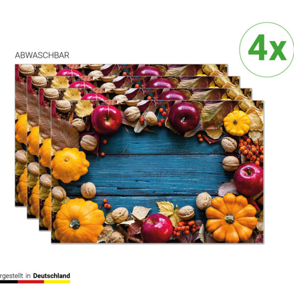 Herbstliches Dekor | Platzsets aus Premium-Vinyl 44 x 32 cm - 4 Stück
