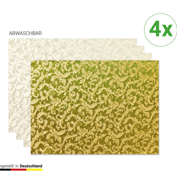 Goldenes Brokatmuster | Platzsets aus Premium-Vinyl 44 x 32 cm - 4 Stück