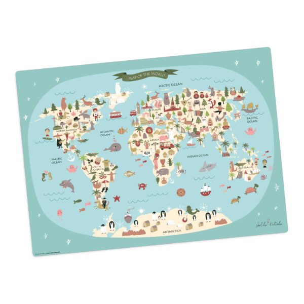 Weltkarte| Platzsets aus Premium-Vinyl 44 x 32 cm - 1 Stück