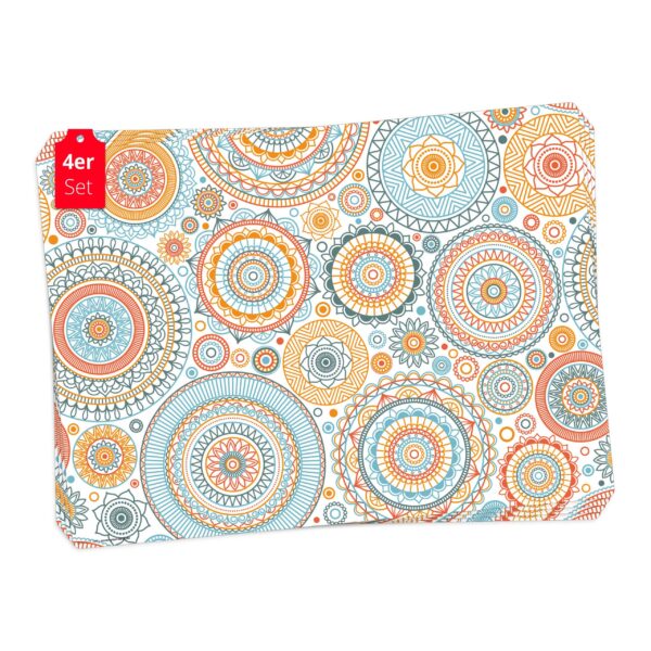 Mandala mit Kreisen | Platzsets aus Premium-Vinyl 44 x 32 cm - 4 Stück