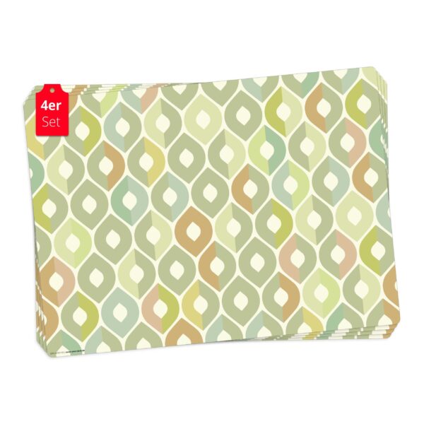 Muster in oliv-grün | Platzsets aus Premium-Vinyl 44 x 32 cm - 4 Stück
