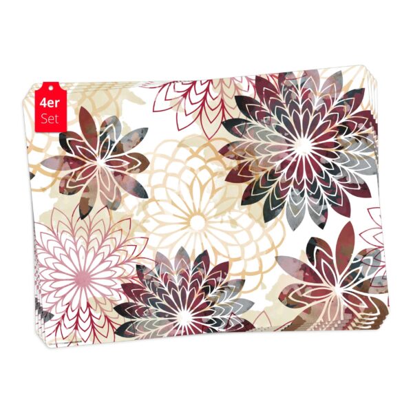 Verschiedene abstrakte Blüten | Platzsets aus Premium-Vinyl 44 x 32 cm - 4 Stück