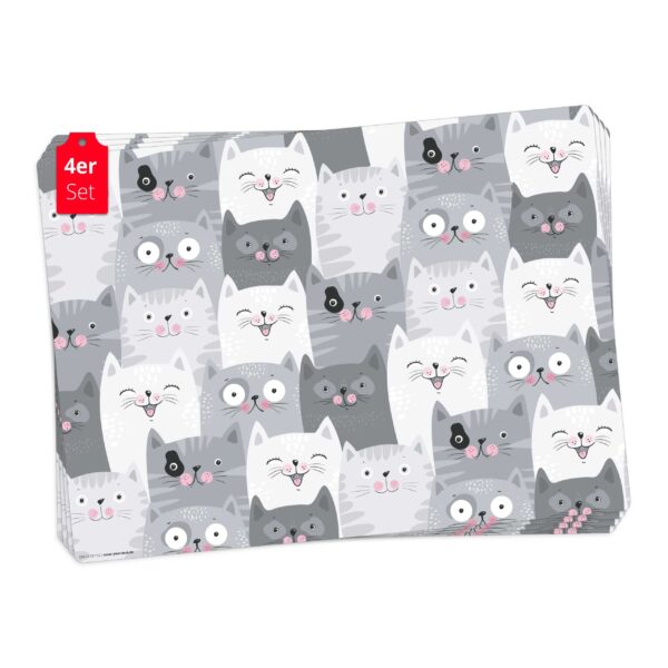 Katzen-Konferenz | Platzsets aus Premium-Vinyl 44 x 32 cm - 4 Stück