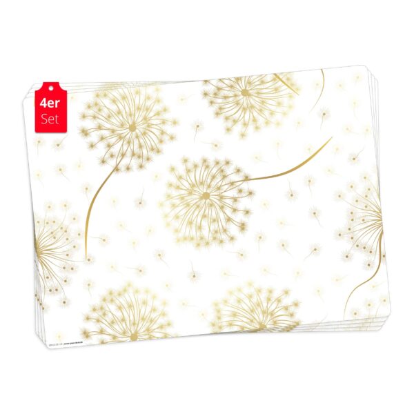 Goldene Pusteblume | Platzsets aus Premium-Vinyl 44 x 32 cm - 4 Stück