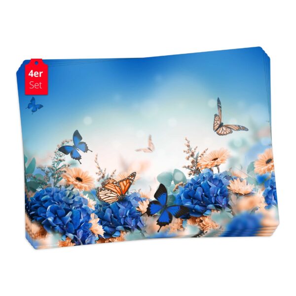 Frühlingswiese mit Schmetterling | Platzsets aus Premium-Vinyl 44 x 32 cm - 4 Stück